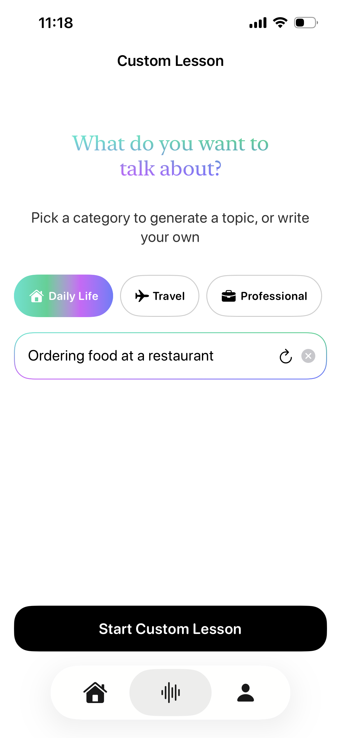 Practice with custom AI scenarios