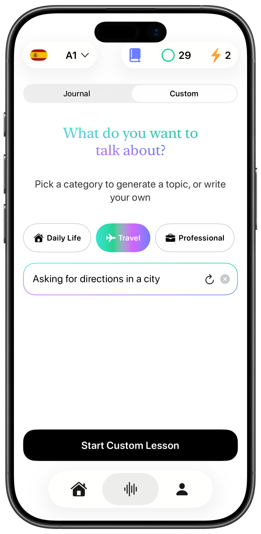 Practice with custom AI scenarios